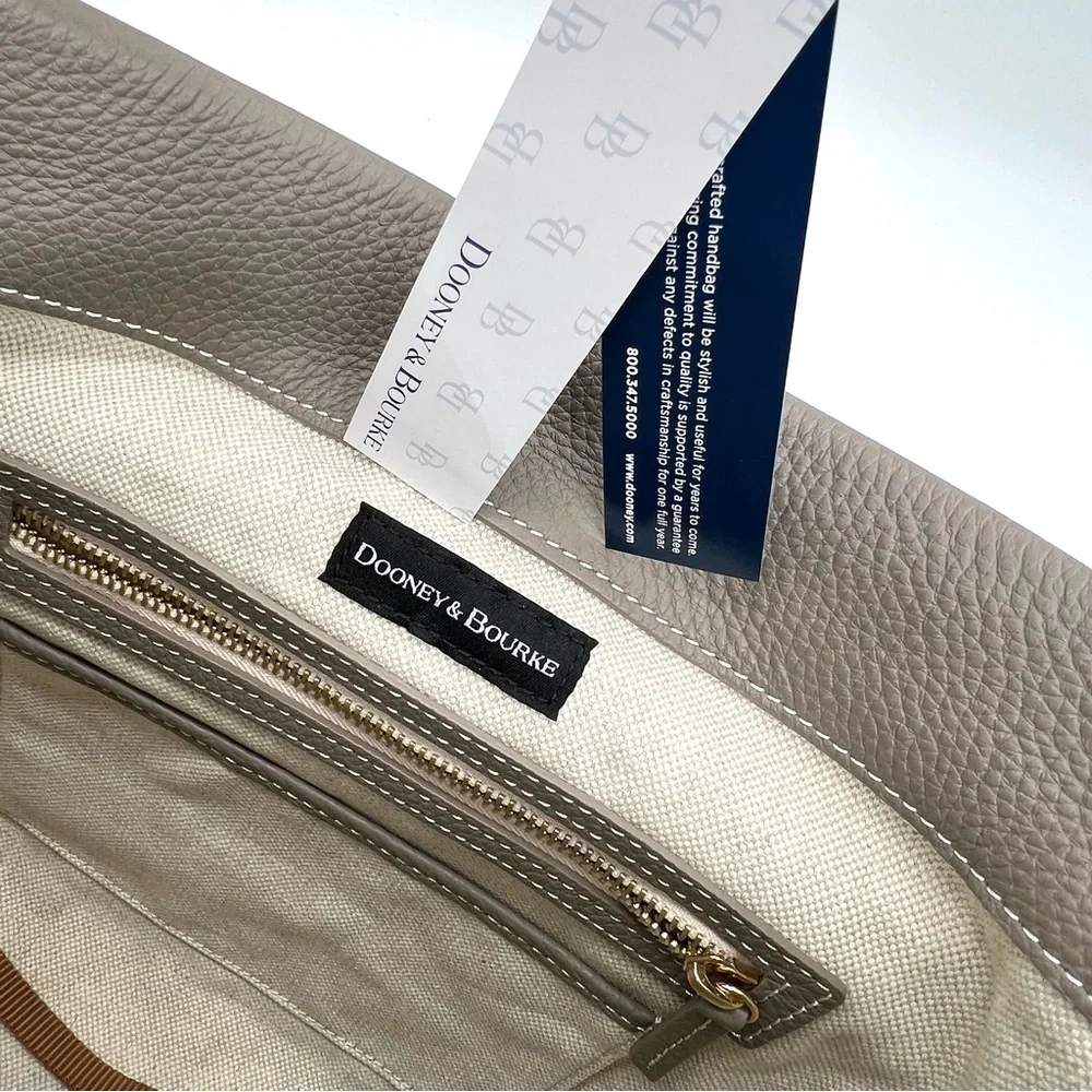 Dooney & Bourke NWT Lucca Logo Lock Hobo Taupe